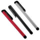 3 Pack of Universal Touch Screen Stylus Pen (Red + Black + Silver)